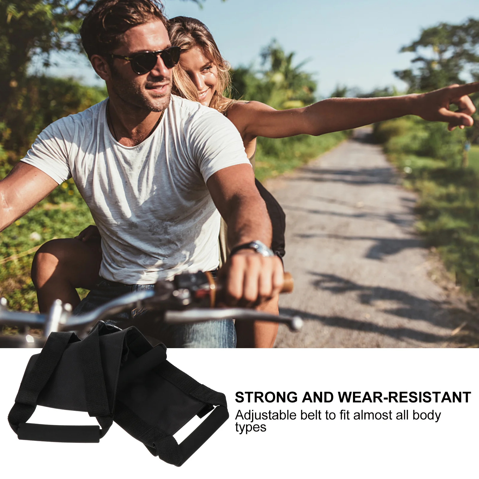 

Motorbike Waist Protective Belt for Adult Passengers Black Robust Oxford Fabric Adjustable Safety Riding Support Strap