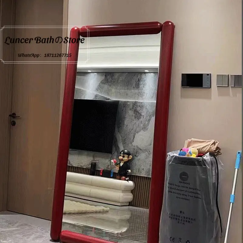 Elegant and popular cream style, wall-mounted luxury full size mirror, suitable for family women's bedrooms