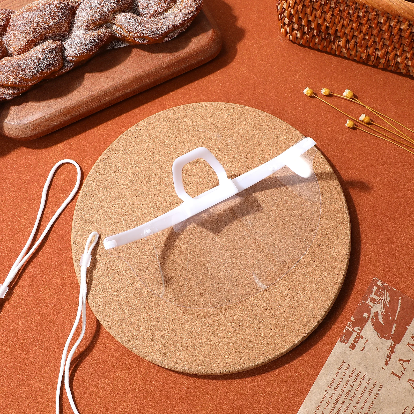 20 قطعة من البلاستيك الشفاف قناع الشيف درع قابل لإعادة الاستخدام مكافحة الضباب واقية واقي الوجه سبلاش برهان قناع غطاء للفم لوازم المطاعم