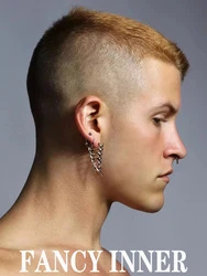 2023 NEW Cyberpunk Style Canine Teeth Metal Drop Earring for Women Men Fashion Accessories Jewelry Party Anniversary Gift