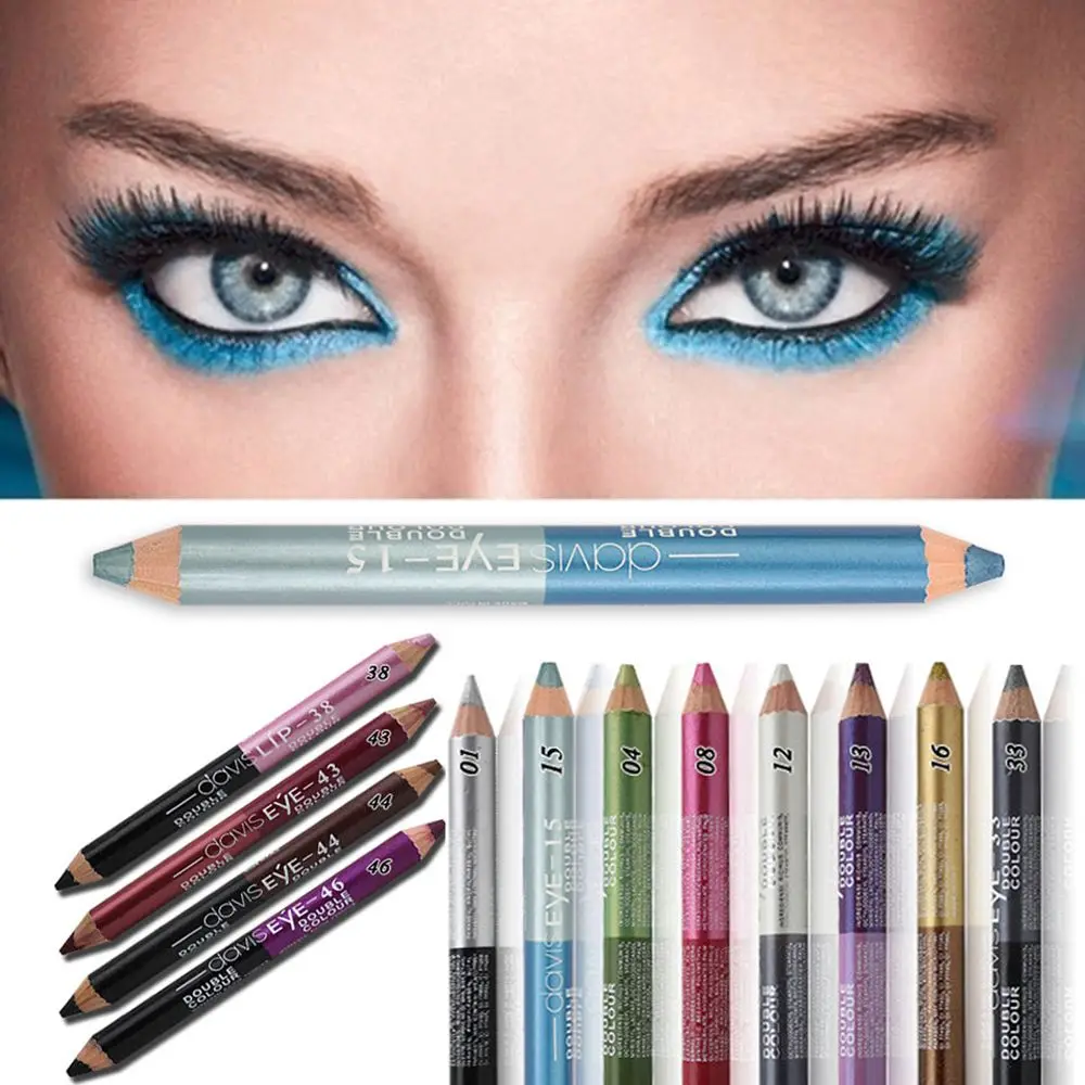 Glitter Shiny Waterproof Double-ended Durable Sweatproof Long-Lasting Makeup Tools Eyeliner Pencil Eye Shadow Pencil Cosmetic