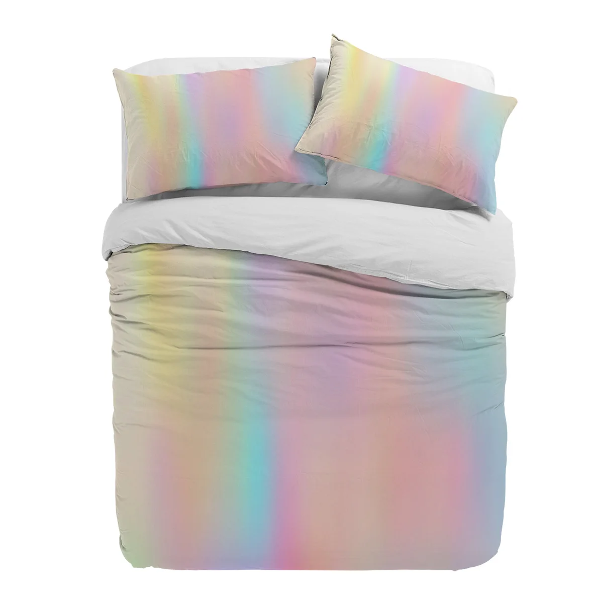 

Rainbow Pink Morning Glow Duvet Cover With Pillow Case Custom 3pcs Bedding Set Quilt Cover Double Bed Home Textile
