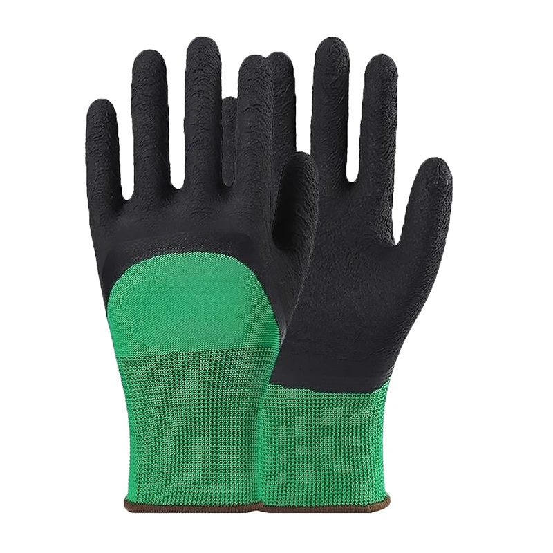 1 paio di guanti da lavoro Super Grip guanti da giardino antiscivolo impermeabili resistenti all'usura rivestiti in gomma per costruttore di riparazioni da giardino