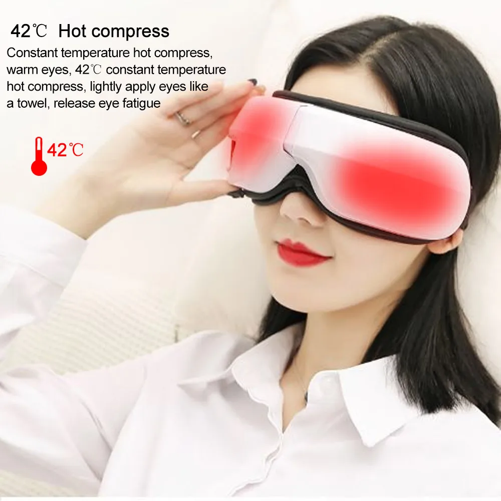 6D Smart Airbag Vibration Eye Massager Pressotherapy Eye Care Instrumen Heating Bluetooth Music Relieve Fatigue And Dark Circles