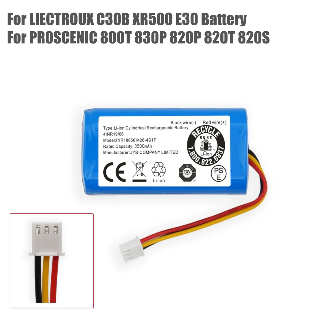 14.4V Li-ion Battery for CECOTEC Conga 2299 2299 Ultra Home Vital Robot Vacuum Cleaner for LIECTROUX C30B / INR18650 M26-4S1P