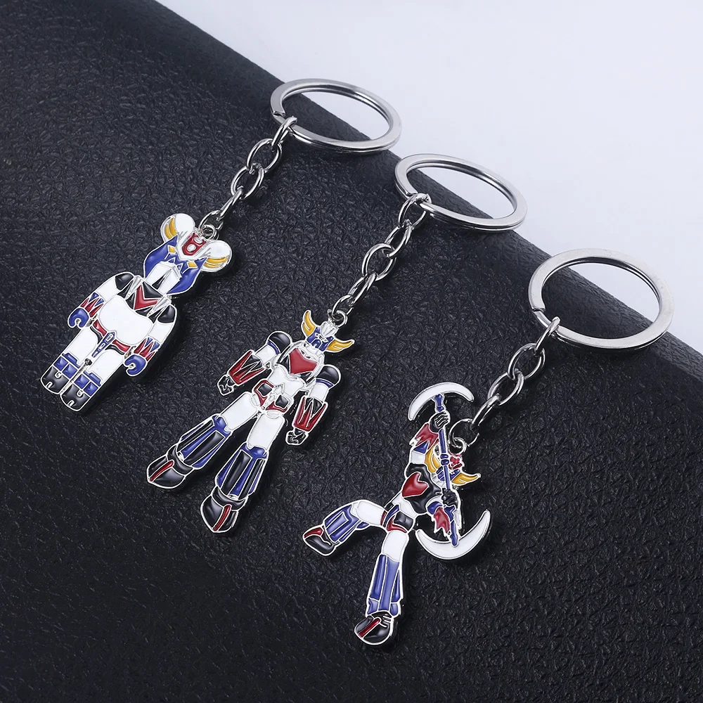 Llavero con colgante de cómic japonés Mazinger Z, llavero con logotipo de UFO Liantaisha Robot Grendizer para hombre, mochila para coche, accesorios de joyería