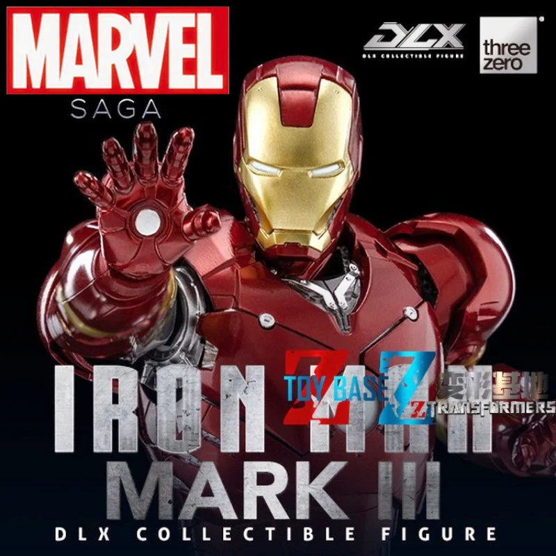 

Marvel Threezero 3a Dlx Iron Man Mk3 1/12 Alloy Skeleton Can Emit Light Action Figures Toy Gift Collection Birthday Gift Toy