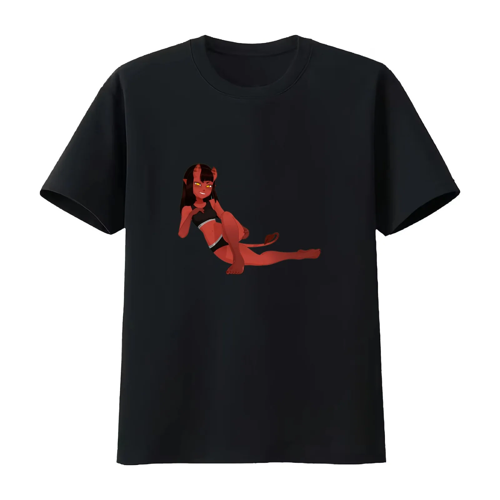 Meru the succubus T-Shirt Summer Casual Cotton Tee Oversized Streetwear Tops Vintage Graphic Print Loose Fit Short Sleeve