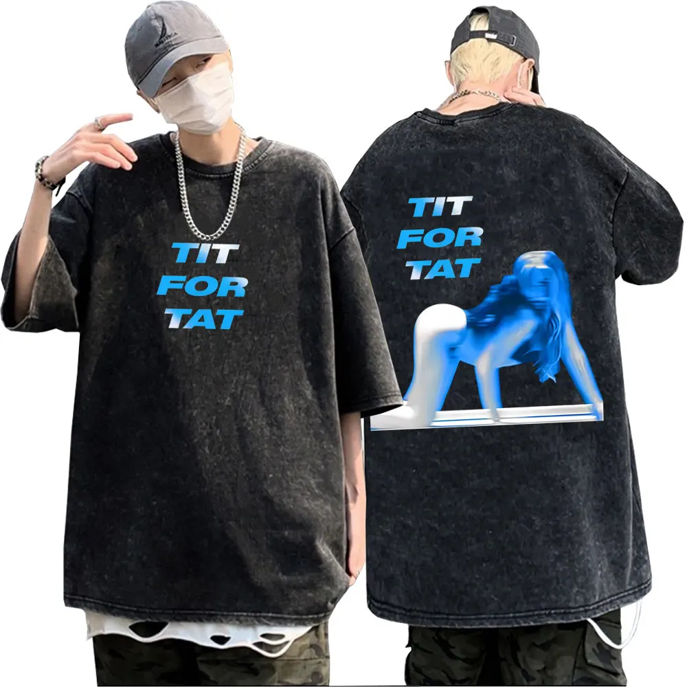 Washed Vintage Tate Mcrae TiT for Tat T Shirt So Close To What Miss Possessive Tour T-shirt Men Women Fashion Pop Music T-shirts