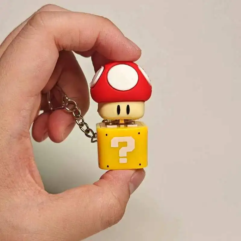 

Super Mario Super Mushroom Voice Buttons Keychain Office Unzipping Novel Toys Childhood Memories Children's Toys Birthday Gifts