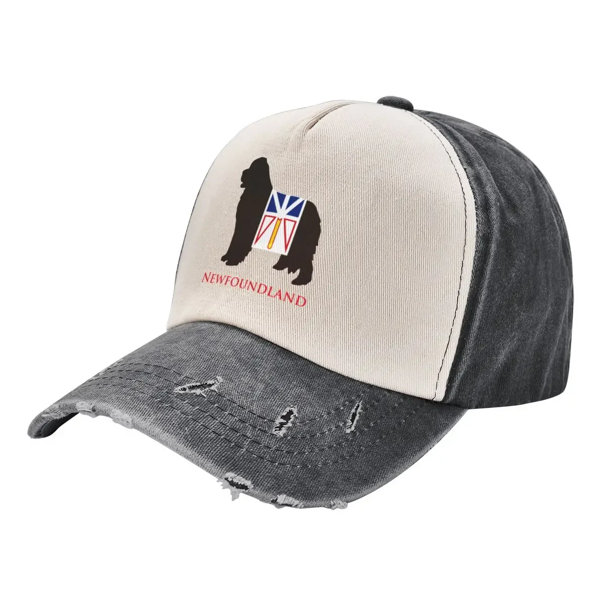 

Newfoundland Dog sporting the Newfoundland flag! Baseball Cap Luxury Man Hat Beach Outing Ball Cap Men Caps Women's