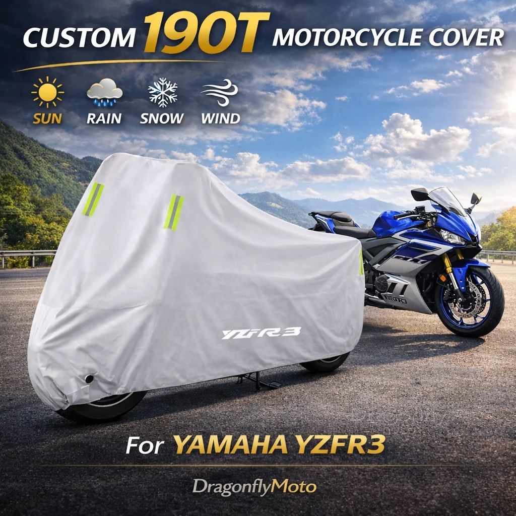 

For YAMAHA YZFR3 YZF-R3 YZF R3 Motorcycle Cover Silver Waterproof UV Rain Dust Sun Outdoor Indoor Protector