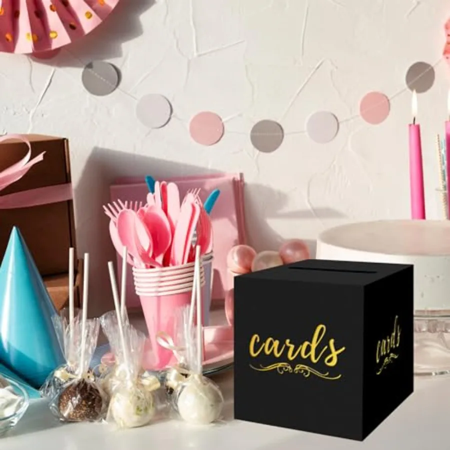 กล่องของขวัญสีดำและสีทองสำหรับงานปาร์ตี้ งานแต่งงาน งานศพ งานวันเกิด งานฉลองสมรส งานเลี้ยงฉลองทารก งานเกษียณอายุ วันครบรอบ งานรับปริญญา รถยนต์