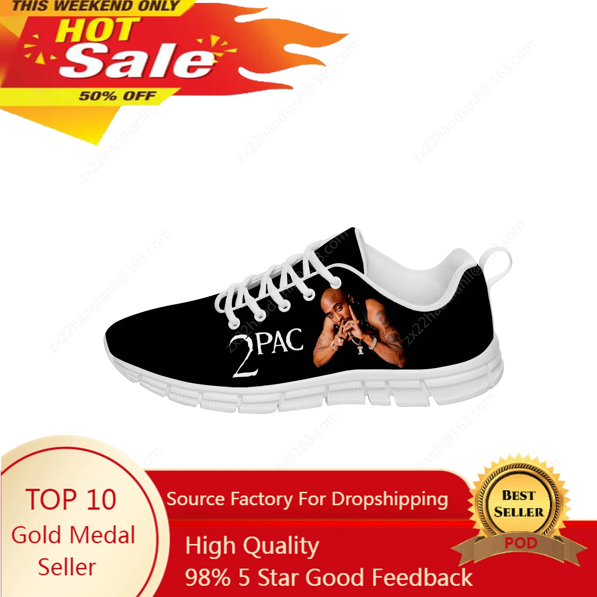 Rap 2pac Tupac Sneakers Mens Womens Teenager Casual Cloth Shoes Canvas Running Shoes 3D Print Breathable Lightweight Shoe White