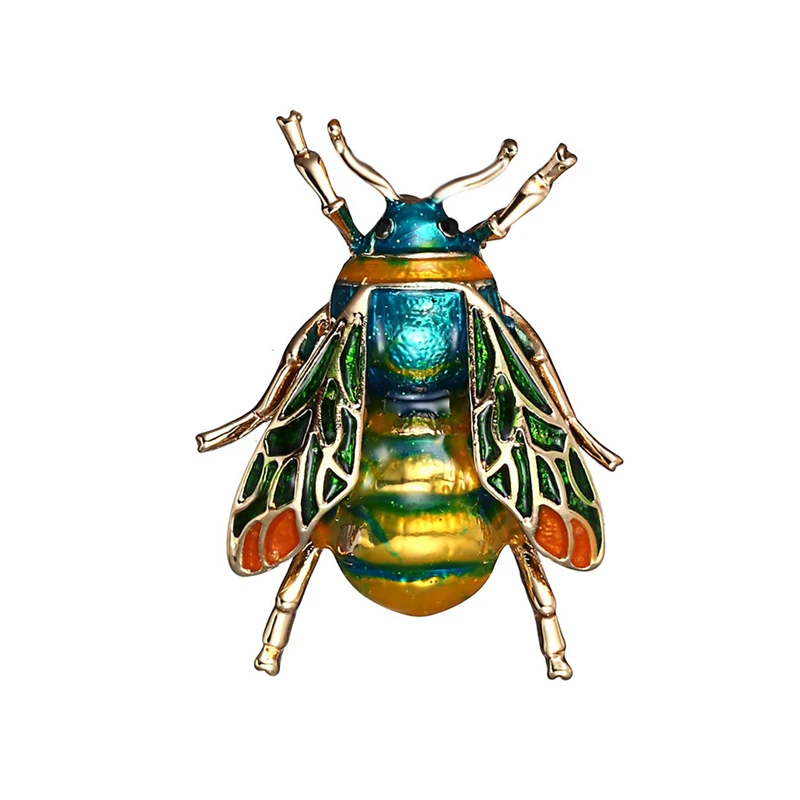 Cute Enamel Bee Brooch Lifelike Insect Honeybee Bumblebee Shape Alloy Brooches for Women Clothing Decoration Fashion Accessories