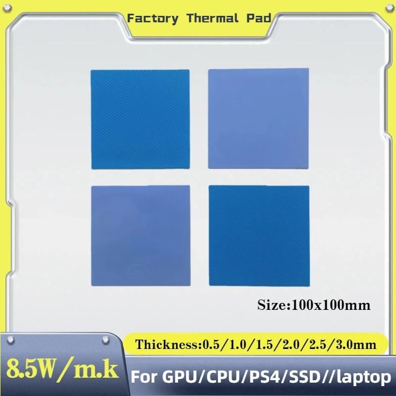 

8.5w/mk Thermal pad GPU CPU Heatsink Cooling Conductive Silicone Pad High Performanc Thermal Pad Multi Size Thermal Gasket