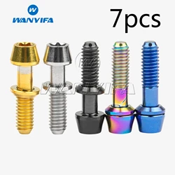 Wanyifa Titanium Ti Bolt M4x15.3mm T20 Torx Head Screws with Washers for Ritchey C260 Bicycle Stem 7Pcs /Lot