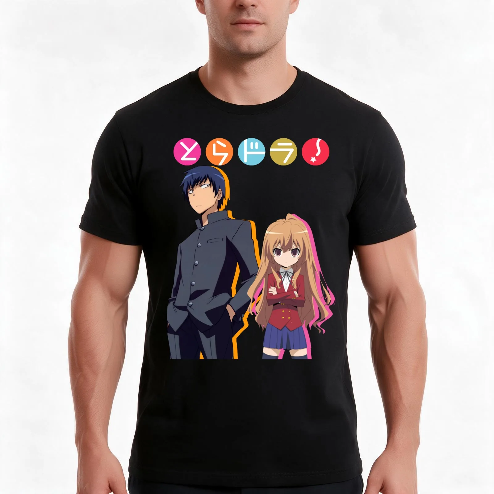 Toradora!/ Tiger X Dragon - Japanese Version T-Shirt, Summer Casual Cotton Tee, Oversized Streetwear Tops, Vintage Graphic Print
