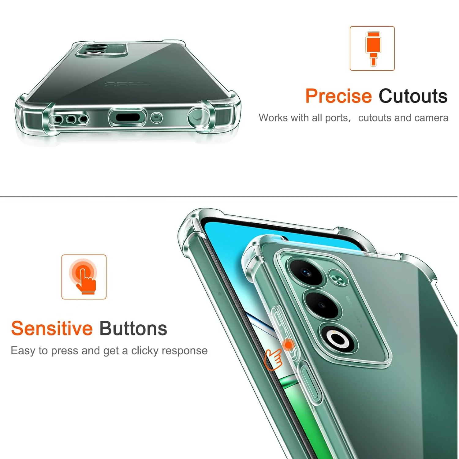 Custodia trasparente in TPU per OPPO A5 5G 4G Custodia protettiva Quattro angoli Paraurti antiurto Coque Fundas