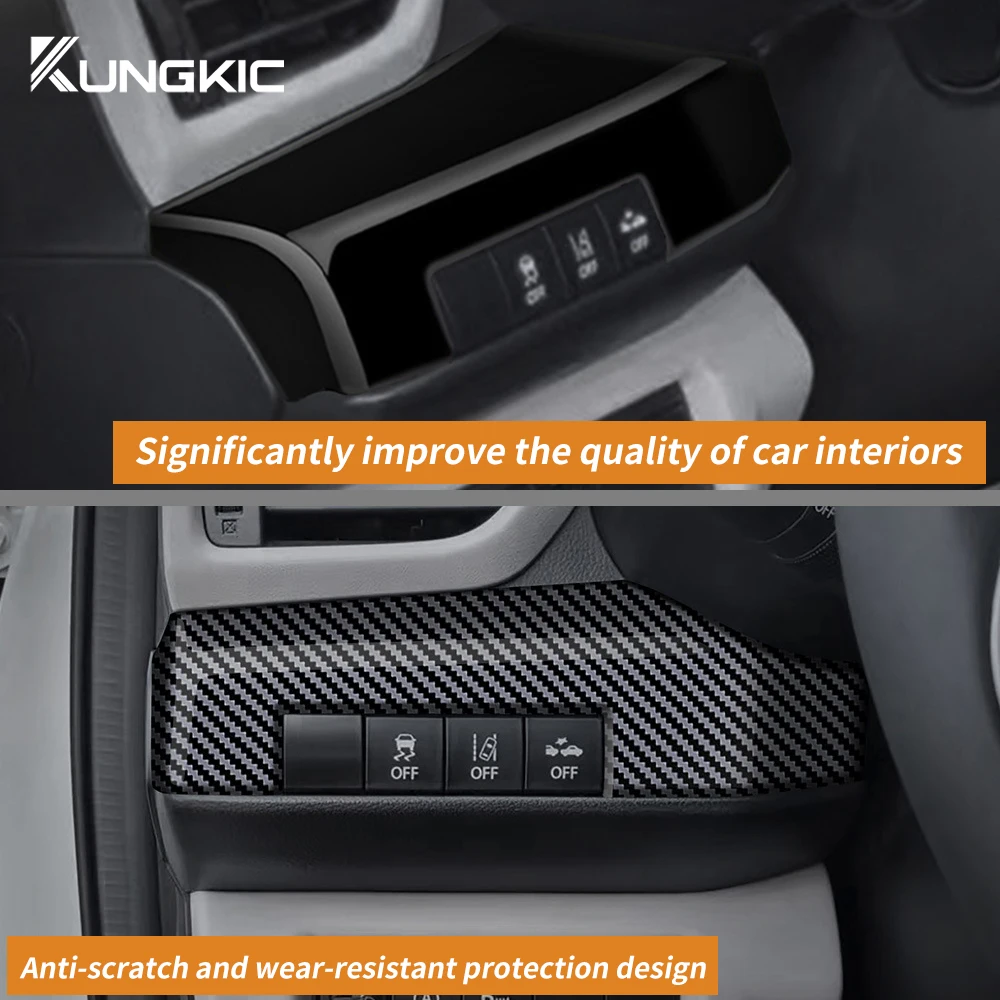 For Suzuki SWIFT 2024 2025 Glossy Black Carbon Fiber Style ABS Car Headlight Adjustment Switch Control Button Cover Accessories