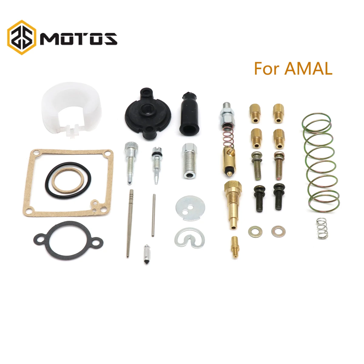 ZS MOTOS For AMAL Carburettor Rebuild Kit AMAL Racing Carburettor Repair Kit Float House Seal Spring Adjusting Screw Main jet