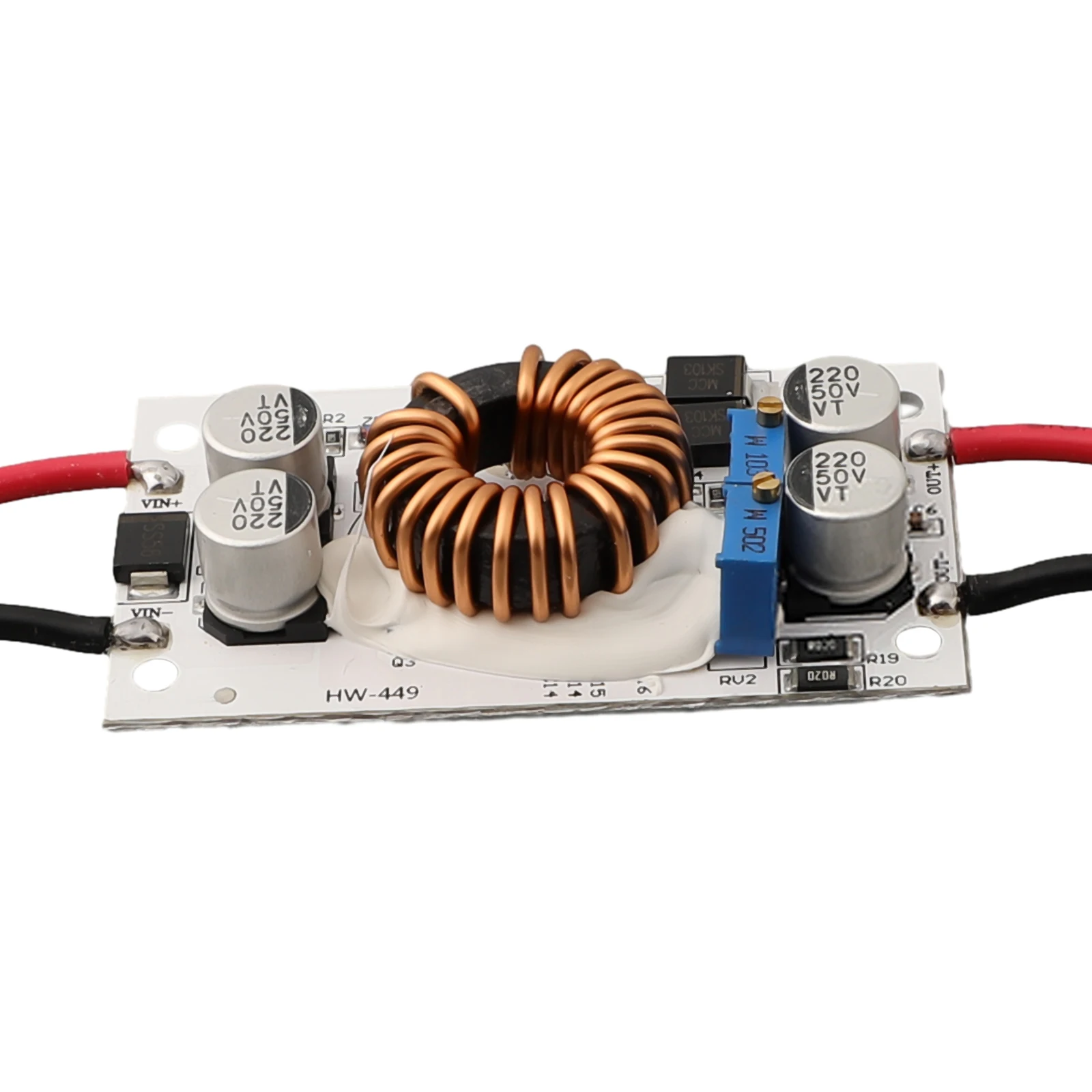 250W DC Boost Converter Power Supply Adjustable Output Voltage 10V to 50V Non Isolated Step Up Module for DIY Projects