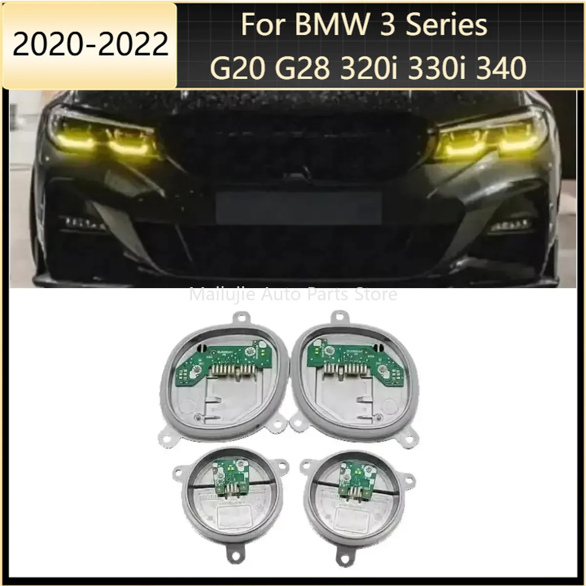 

Yellow LED Angel Eye Daytime Running Light Module PCB Board Chip For 2020-2022 BMW 3 Series G20 G28 320i 330i 340 LED Headlights