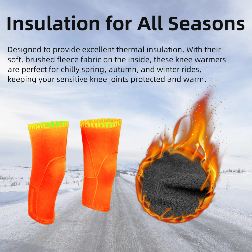 DAREVIE Cycling Leg Warmer Thermal Fleece Winter Cycling Knee Warmer Compression Warm Half Leggings Anti-slip Men Women