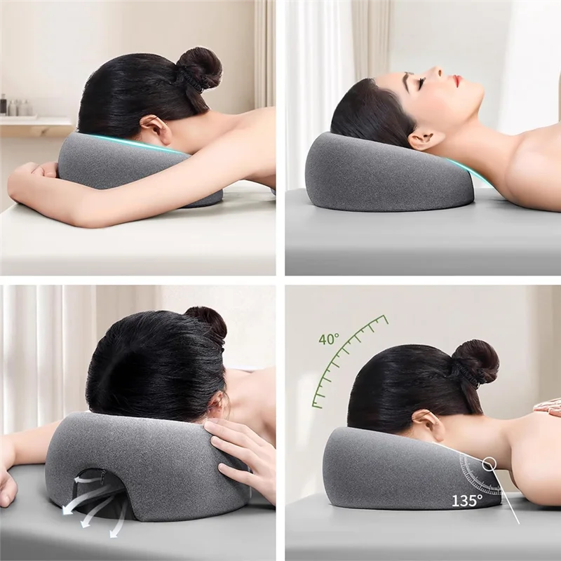 AB66-Face Down Pillow Massage Pillow For Bed Headrest Prone Down Sleeping,BBL Pillow After Surgery Post Eye Surgery