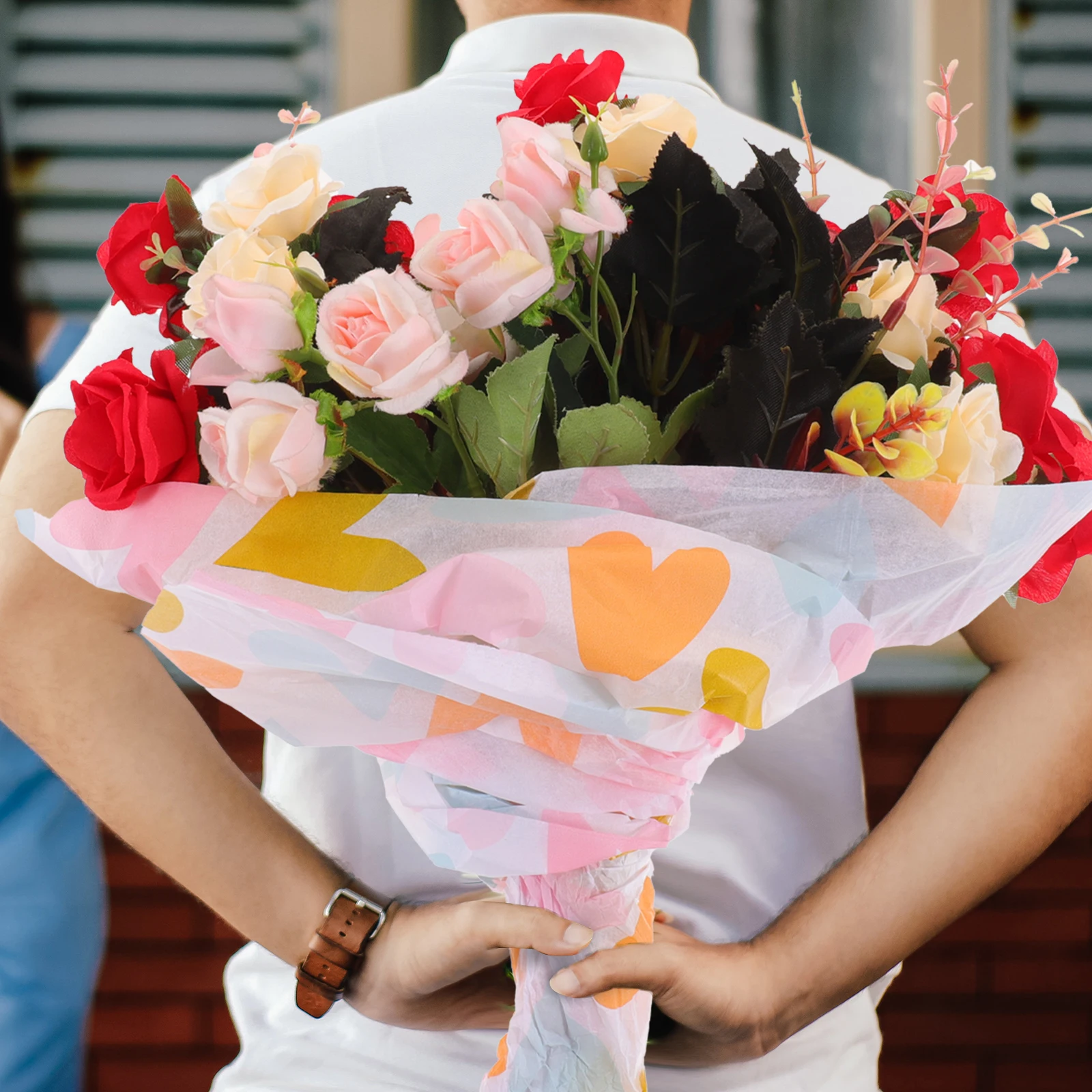 Fogli per confezioni regalo con motivo a cuore in carta per compleanno, San Valentino, materiale per confezioni di tessuti fai da te