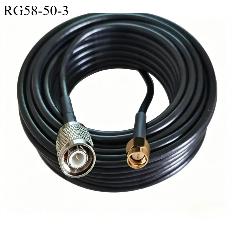 SMA Male to TNC Male Cable RG58 Coaxial Pigtail 50 Ohm for Antenna Radio 15cm to 50M