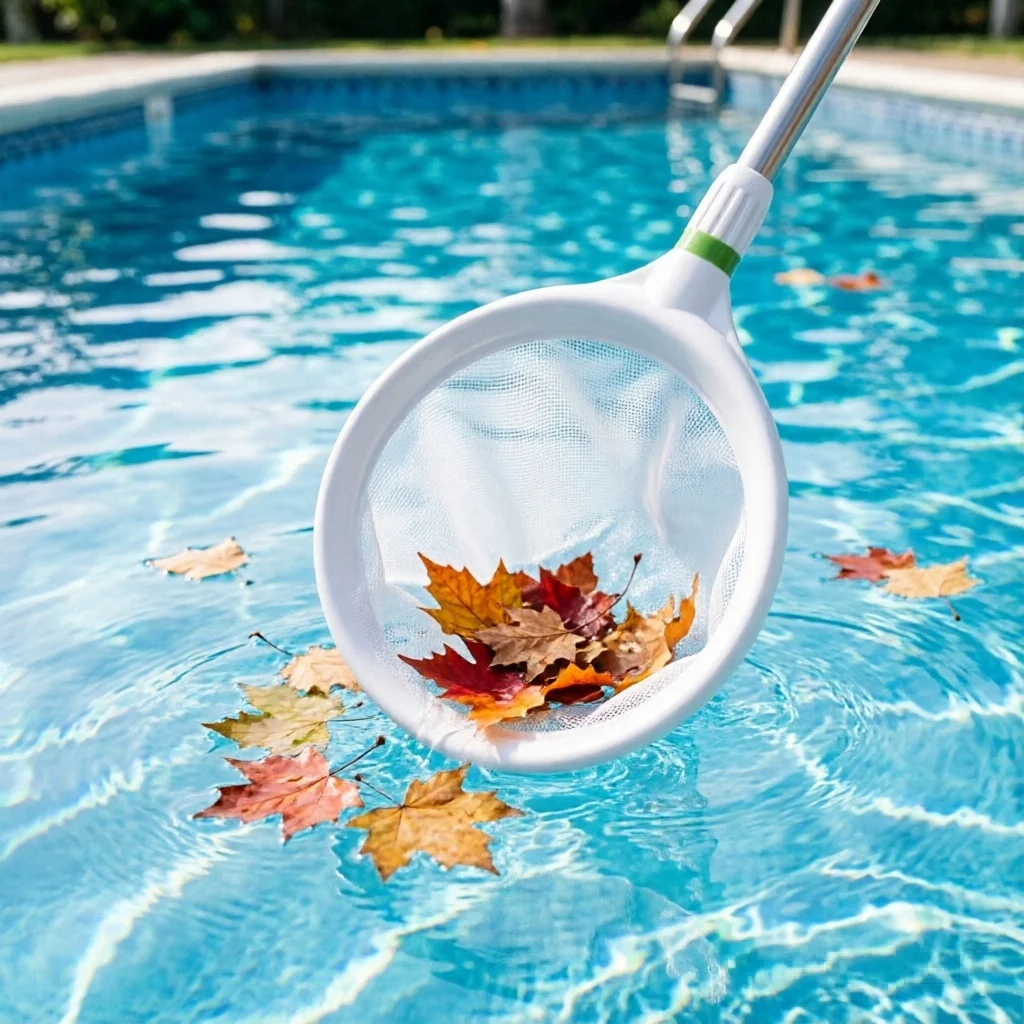 Heavy Duty Fine Mesh Leaf Skimmer Net Surface Cleaning Accessory for Above-Ground Pool Spa Hot Tub Fountain