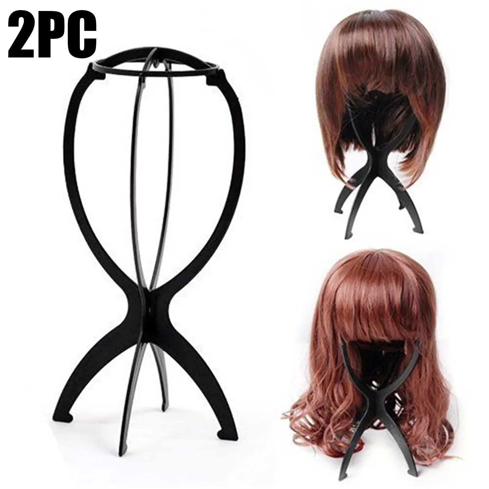 

2PC Stylish Stand Tool Plastic Folding Stable Wig Hair Head Hat Cap Holder