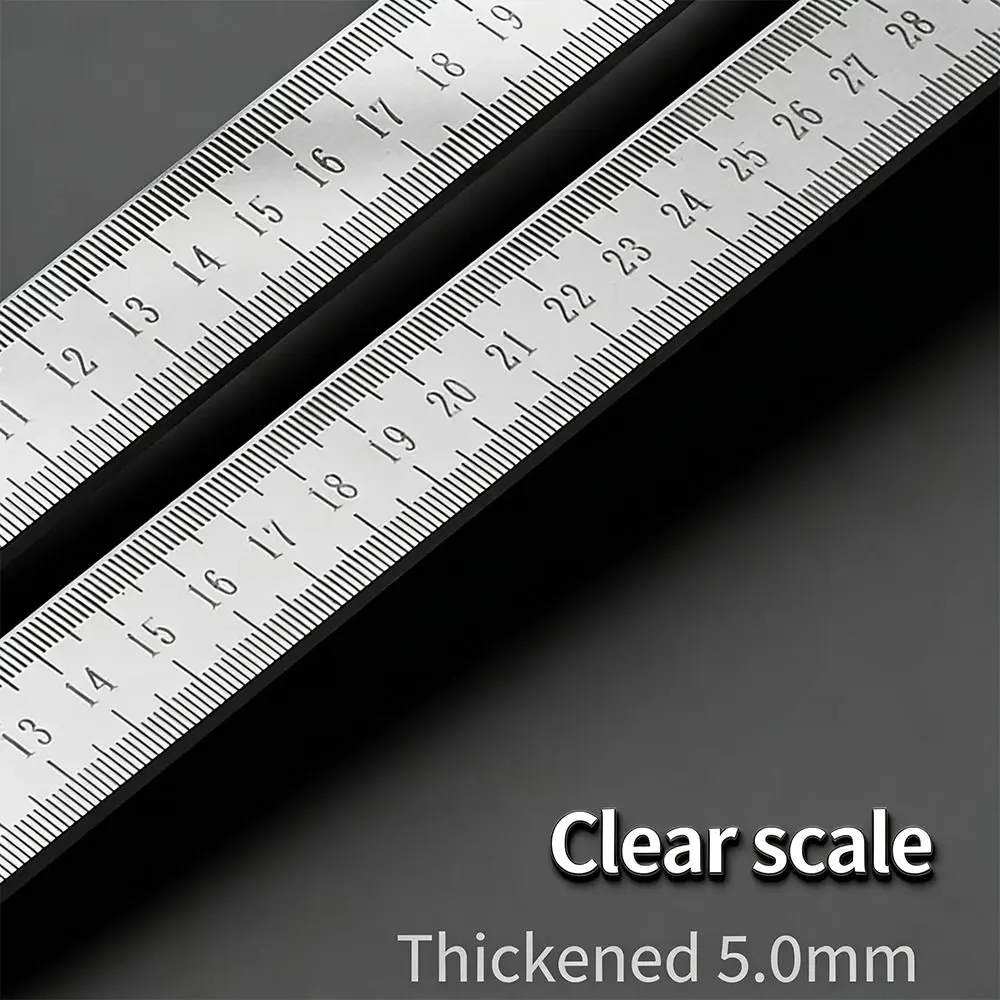 

50cm Stainless Steel Ruler High Temperature Quenching Thickness 5mm Steel Ruler No Bending Silver Ruler