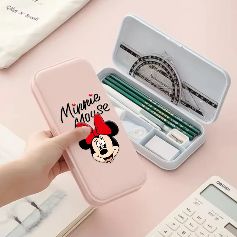 

Minnie Mouse Waterproof Large Capacity Pencil Case Simple Cute Stationery Organizer School Office Supplies Children Disney Gift