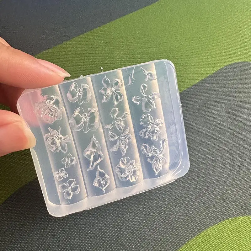 3D-geprägte Blumen-Nagel-Silikonform, handgeschnitzte Blumenform, wiederverwendbare Vorlage für Nagelkunst und Schmuckherstellung, Dekorationswerkzeug – Detail 5