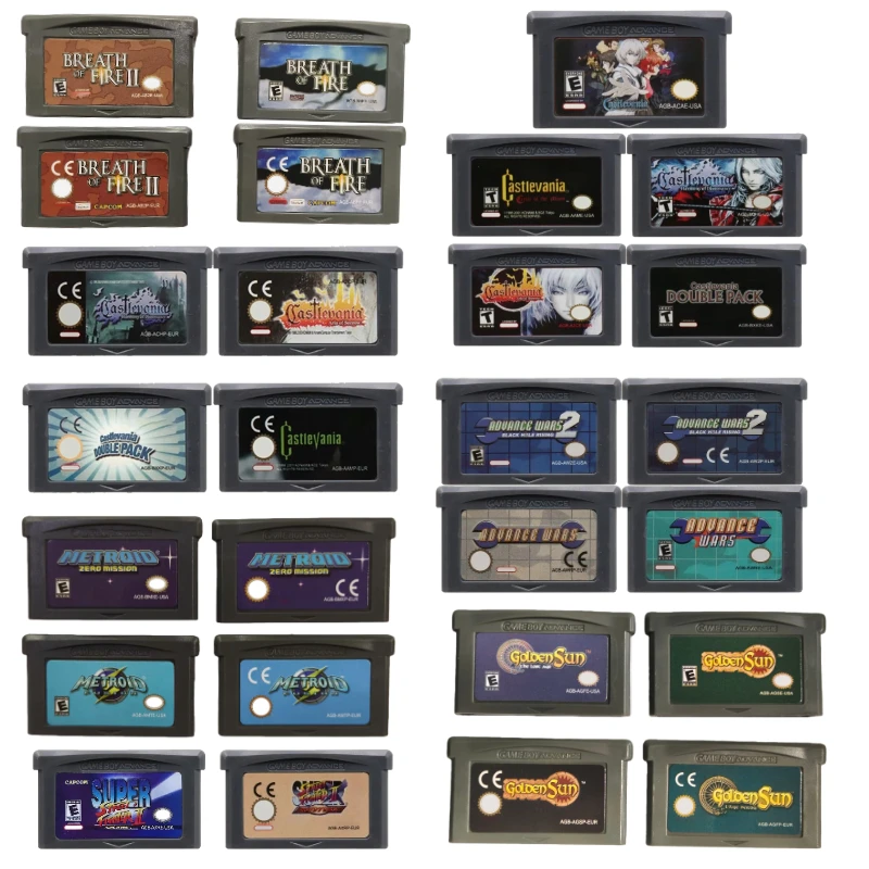 Cartucho de juego Super Street Fighter 2 Goldon Sun GBA, tarjetas de consola de videojuegos de 32 bits, accesorios para consola de videojuegos, EE. UU./EUR