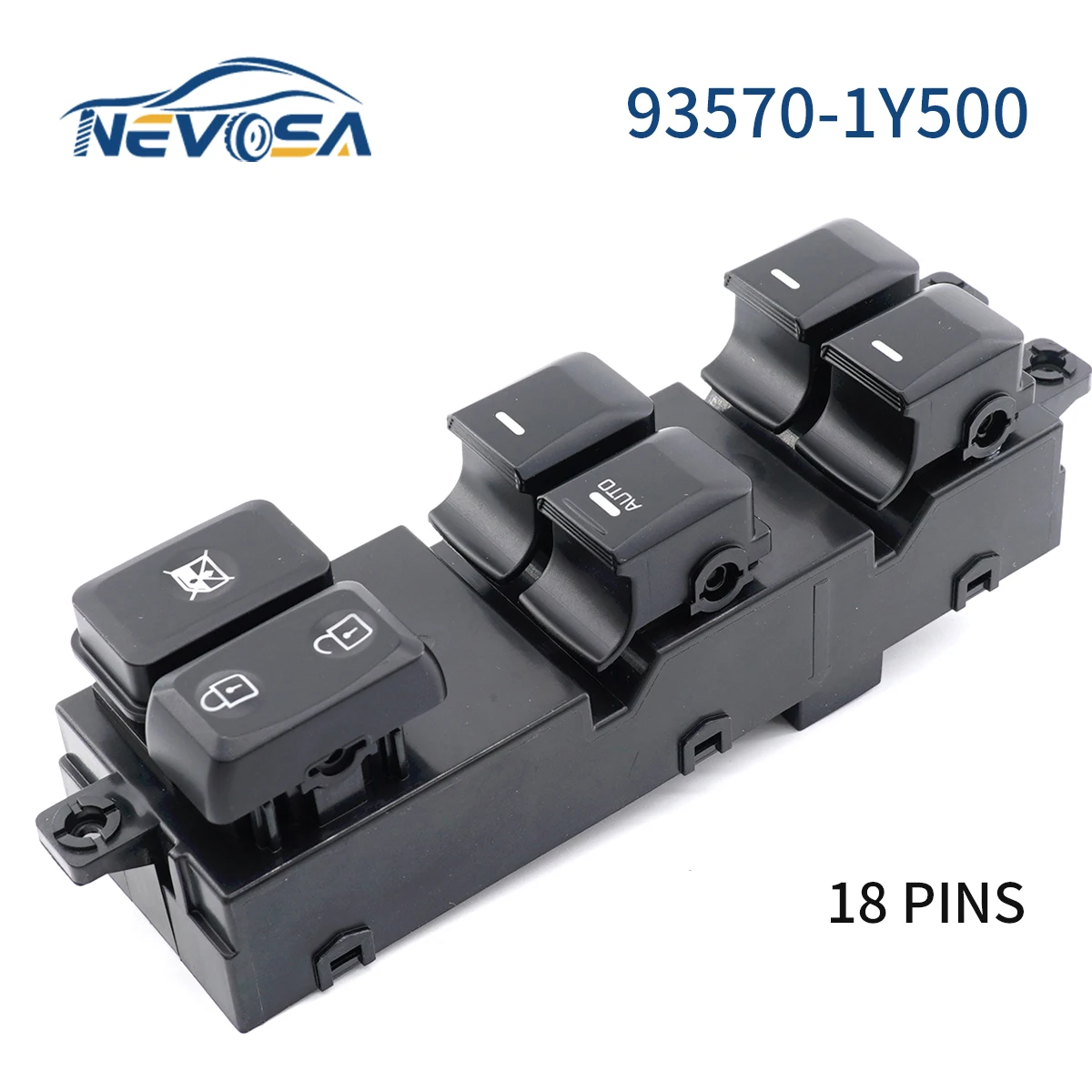 NEVOSA 93570-1Y500 Auto Window Electric Switch For Kia Morning Kia Picanto TA 2011-2017 49749B-1000 935701Y500 18Pins