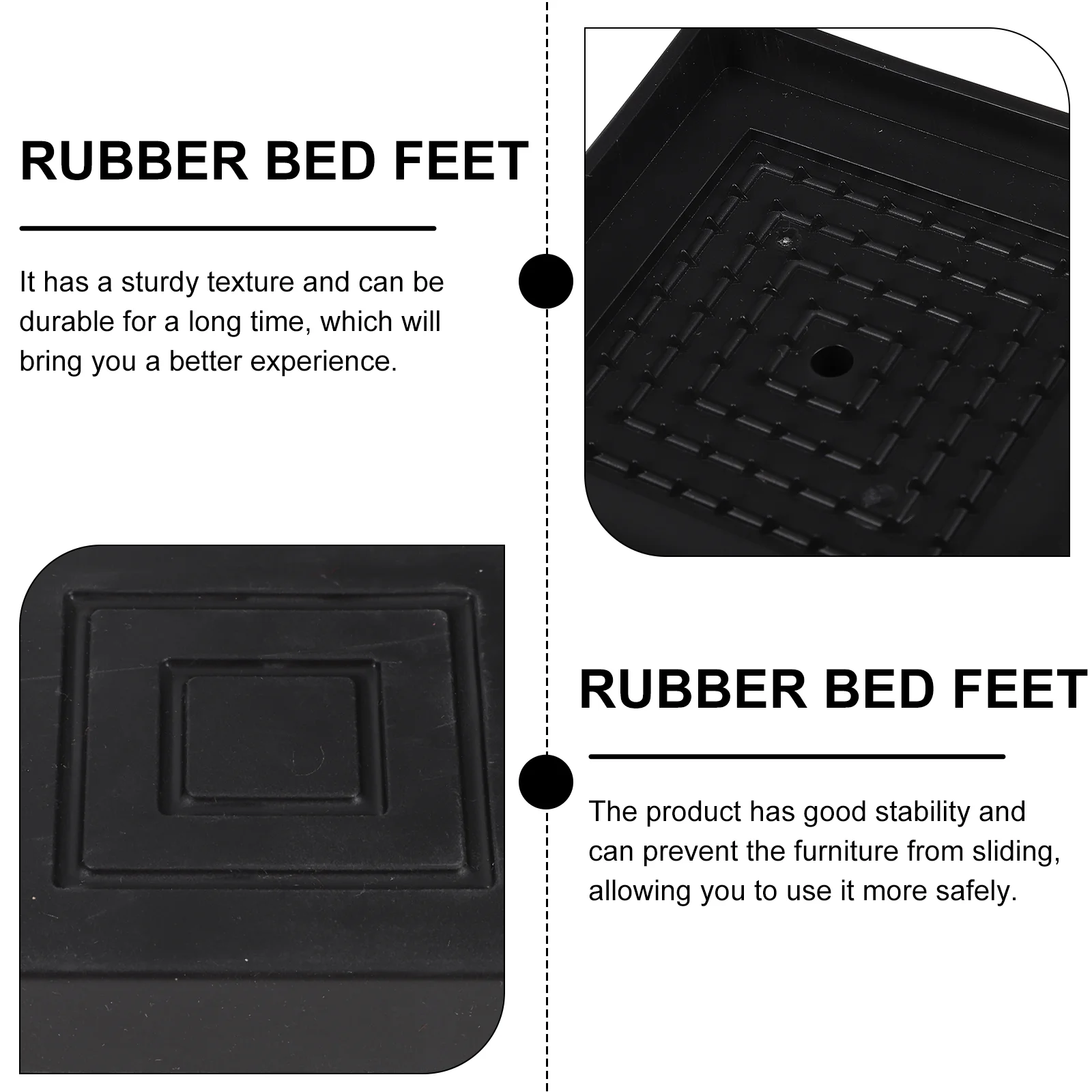 4 Pcs Furniture Floor Mat Sofa Risers Frame Lifts Protector Pads Heavy Rubber Table Leg Extenders Enhancers