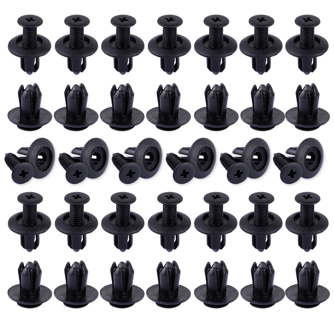 

DWCX 50pcs Push Type Mud Guard Bumper Retainer Clips 86950-28000 Fit for Hyundai Accent Sonata Elantra KIA Amanti