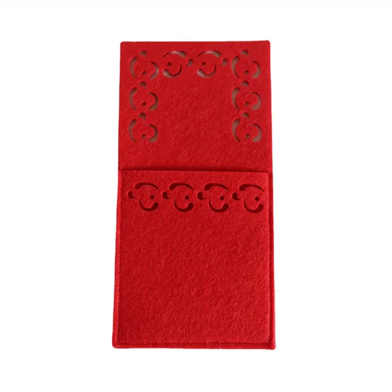 4pcs Christmas Tableware Pocket Red  Knife Fork Bag Non-Woven Fabric Cutlery Cover Home Decoration Party Ornaments view 6