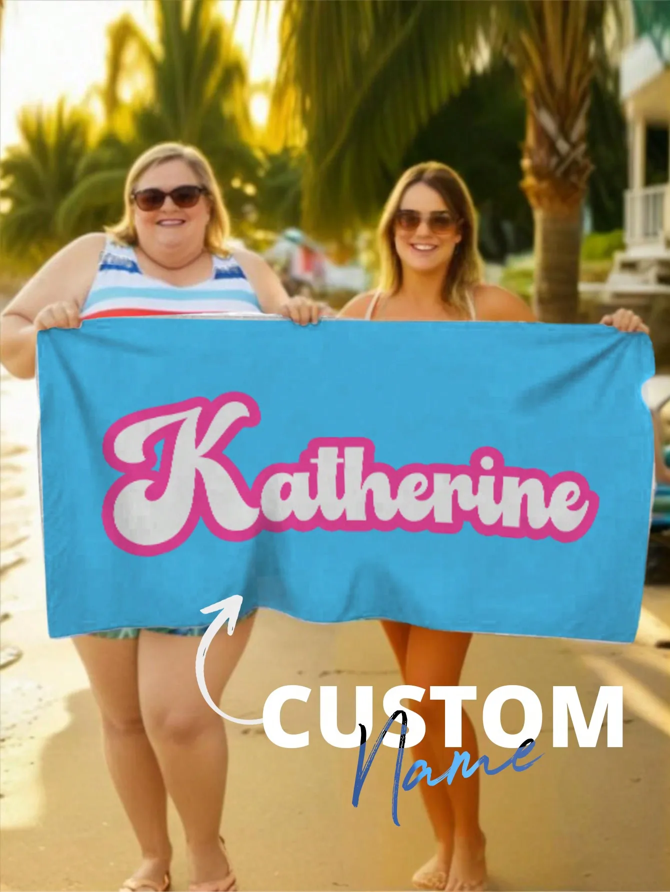 1pc Custom Name Beach Towel Personalized Microfiber Towel Quick Dry Soft Gift for Family Friend Her Him Swimming Pool Gym Yoga view 2