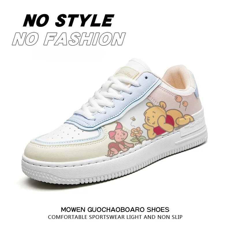 Cute Disney Girls Winnie The Pooh Sports Shoes Casual Shoes Non-slip Soft Bottom Gift Sneakers for Shoes Cartoon Kids Sneakers