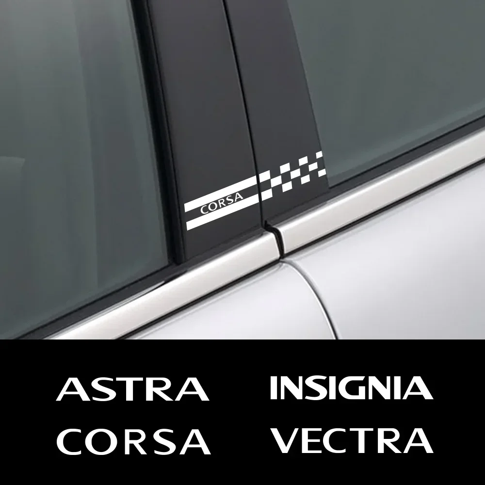 For Opel OPC Astra J H G K Insignia Corsa D B E Mokka Vectra 2PCS Car Window B Pillars Stickers Auto Styling Decals Accessories