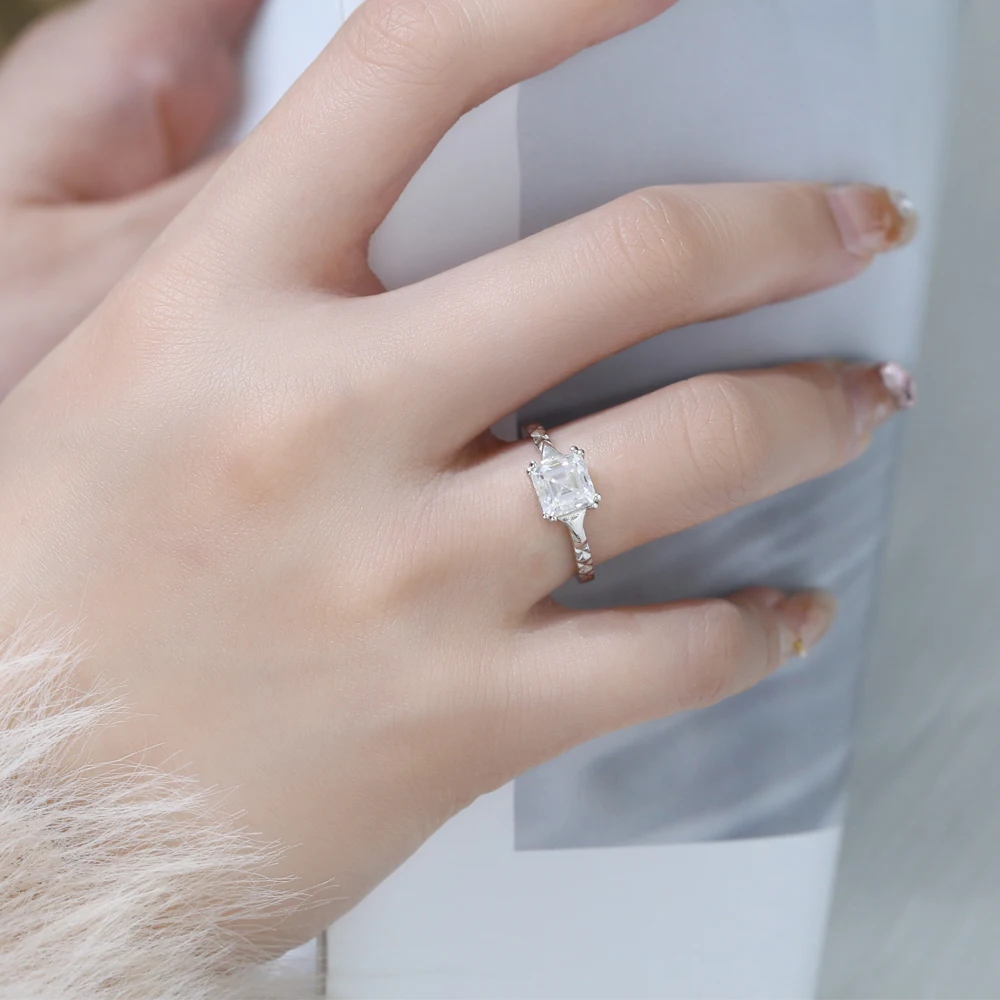 AMGROCK – bague Moissanite 1CT pour femmes, argent Sterling S925, hypoallergénique, Design Simple et classique, cadeau de bijoux pour femmes