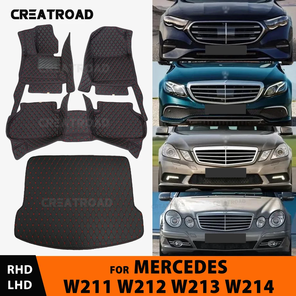 

For Mercedes E class E260 E300 E320 E350 W211 W212 W213 W214 Custom Car Floor Mats Trunk Mat Auto Carpet Interior Accessories