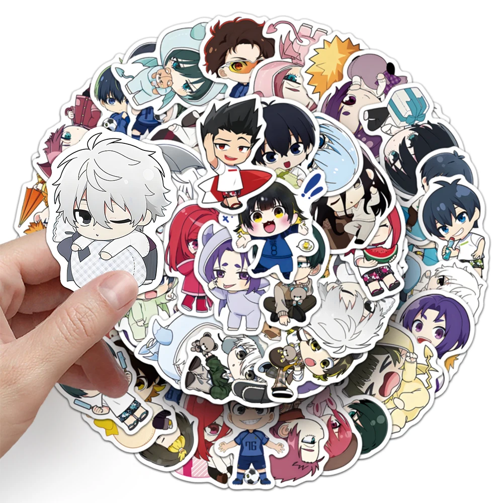 10/30/50pcs Kawaii Blue Lock Anime Stickers Cute Cartoon Q Version Decals DIY Guitar Phone Notebook Graffiti Sticker Wholesale
