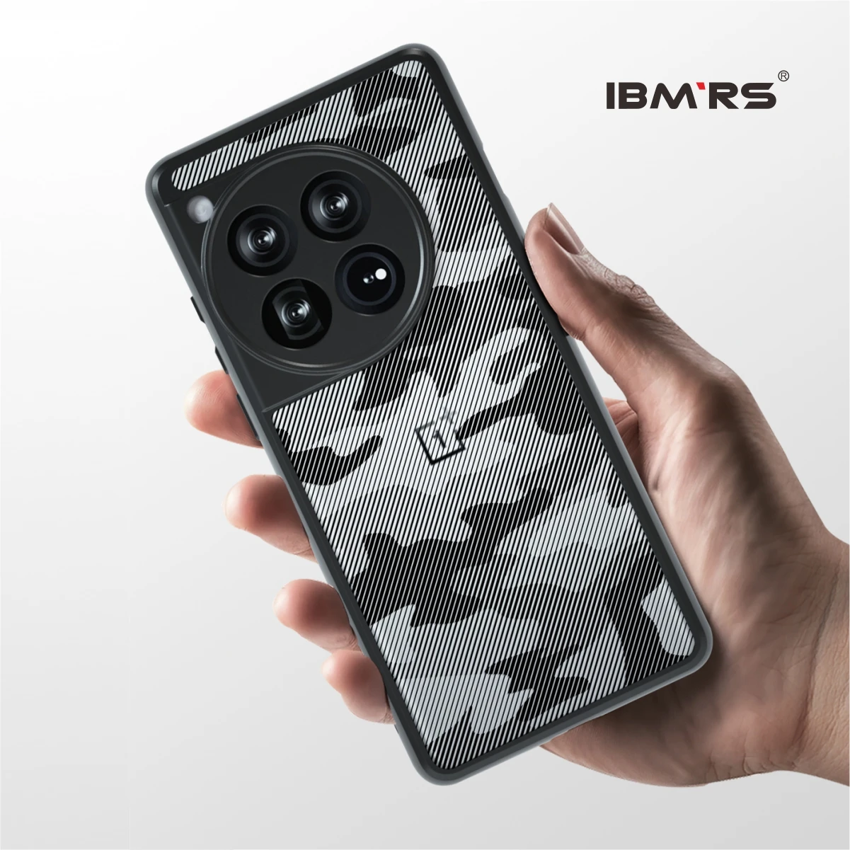 IBMRS [Anti-Scratch Dual Coating] for OnePlus 12 phone case,Clear camo Hard Back Protective Cover