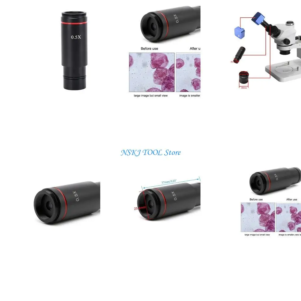 

L8RC 0.5X C Mount Microscope Adapter 23.2mm Electronic Eyepiece Reduction Lens 0.5X