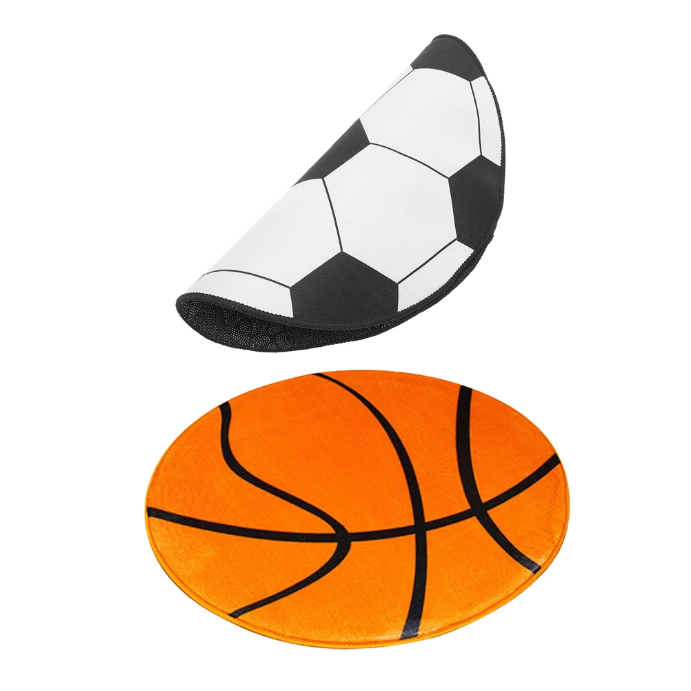 

2pcs Computer Chair 60Cm Non-Slip Football Rug Office Floor Gaming Chair For Hardwood Floors Round Floor Mat Soccer Bedroom